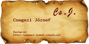 Csegezi József névjegykártya